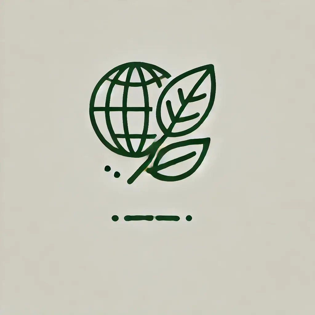 Icône représentant la durabilité avec un globe terrestre et des feuilles