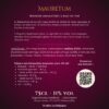 Étiquette arrière du Mauretum – ingrédients et valeurs nutritionnelles