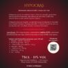 Étiquette arrière de l’Hypocras – ingrédients, valeurs nutritionnelles et mentions légales.