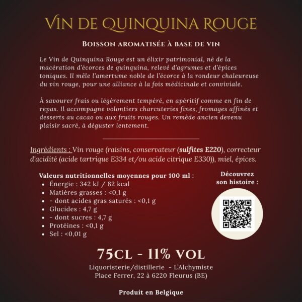 Vin de Quinquina Rouge “L’Alchymiste” (75cl)