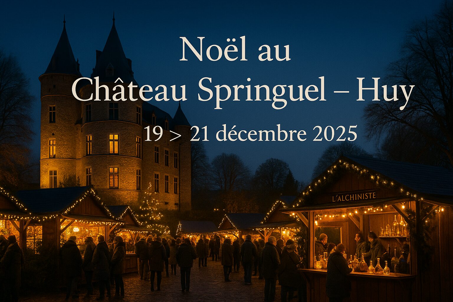 🎄 Noël au Château Springuel 2025 : marché artisanal et féerie à Huy